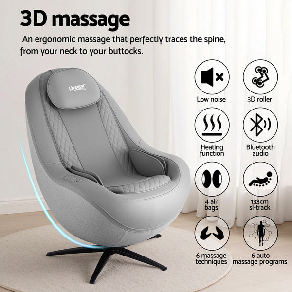 Livemor Massage Chair Electric Recliner Home Massager 3D Roli Electric Massage Chairs