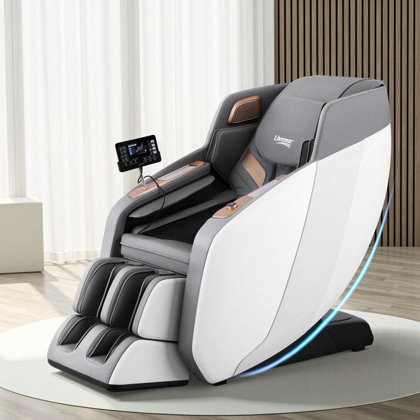 Livemor 4D Massage Chair Electric Recliner Double Core Mechanism Massager Rowa White Electric Massage Chairs