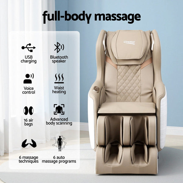 Livemor Massage Chair Electric Recliner Home Massager 3D Olin Electric Massage Chairs