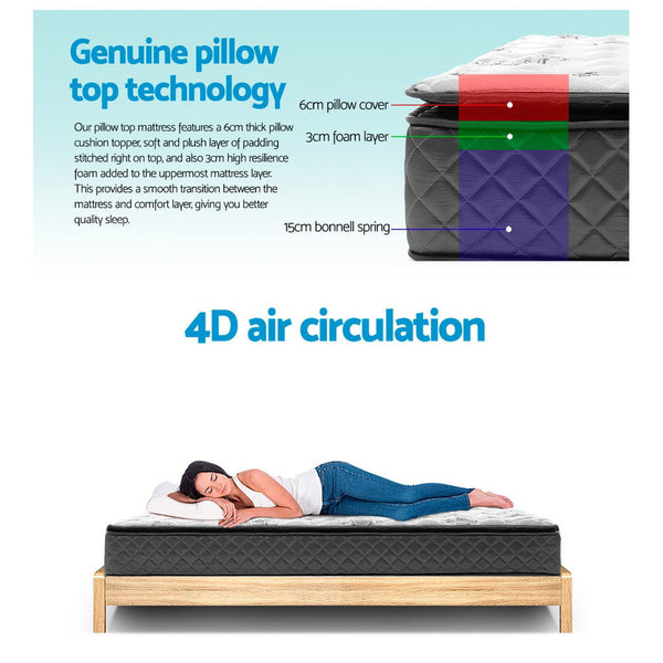 Giselle 24Cm Mattress Pillow Top King Mattresses