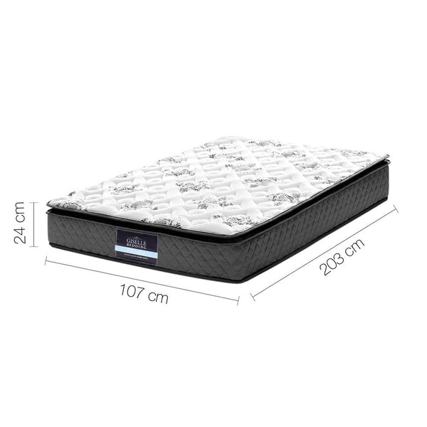 Giselle Bedding 24Cm Mattress Pillow Top King Single Mattresses