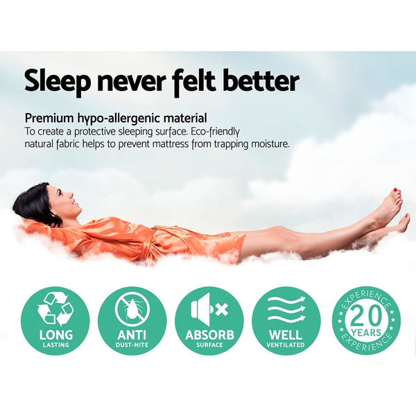 Giselle Bedding 21Cm Mattress Tight Top King Single Mattresses