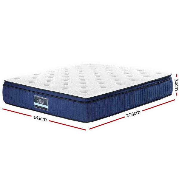 Giselle 34Cm Mattress Cool Gel Memory Foam 7 Zone King Mattresses