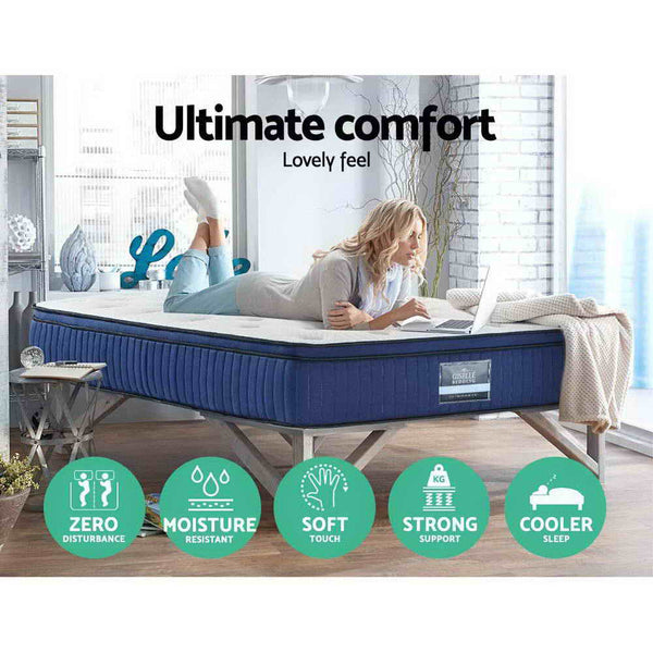 Giselle 34Cm Mattress Cool Gel Memory Foam 7 Zone King Mattresses
