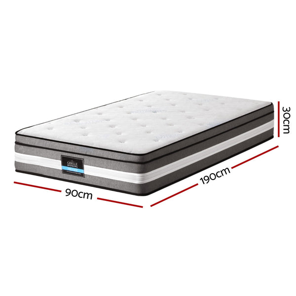 Giselle Bedding 30Cm Mattress Gel Foam Pocket Spring Single Mattresses