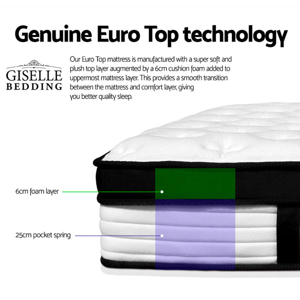 Giselle 31Cm Mattress Euro Top Double Mattresses