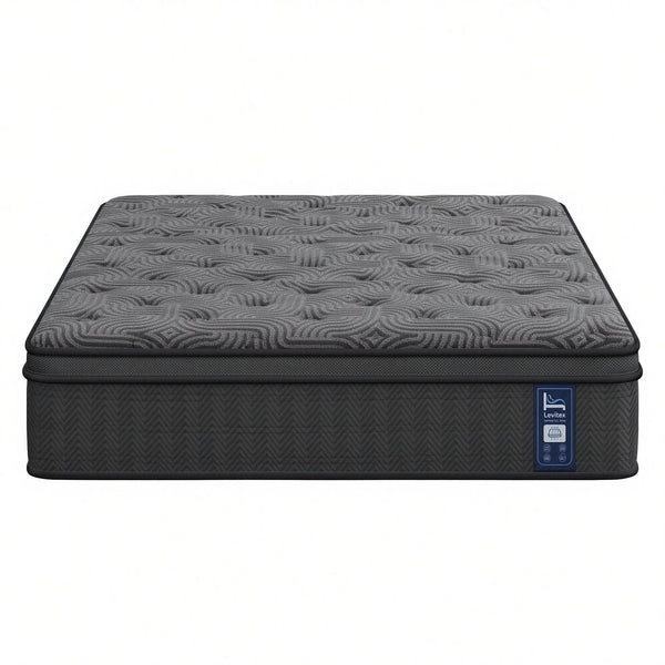 Levitex Grey Double 34Cm Hybrid Pocket Spring Mattress With Gel Memory Foam Mattresses