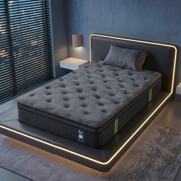 Levitex King Single 34Cm Hybrid Pocket Spring Mattress Grey Mattresses