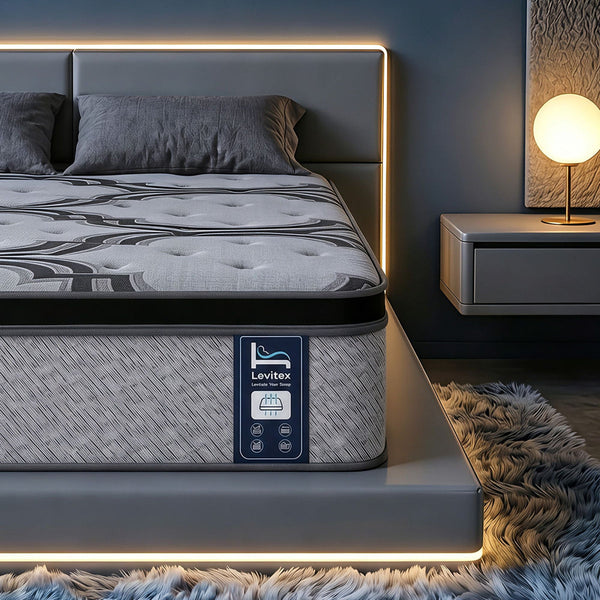 Levitex Queen Mattress: 34Cm Firm Pocket Spring Latex & Memory Foam Mattresses