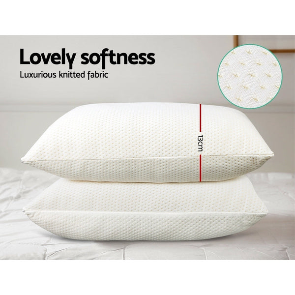 Giselle Memory Foam Pillow 13Cm Thick Twin Pack Pillows