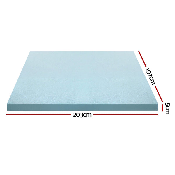 Giselle Memory Foam Mattress Topper Cool Gel 5Cm King Single Mattress Toppers & Protectors