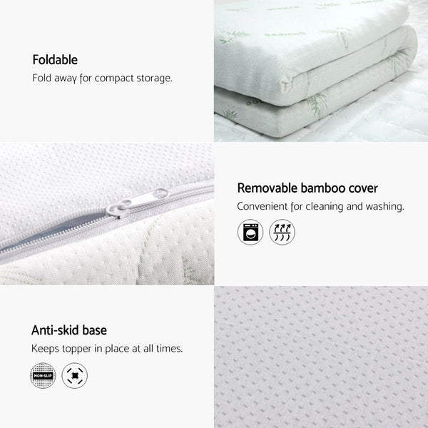 Giselle Memory Foam Mattress Topper Cool Gel 5Cm King Single Mattress Toppers & Protectors