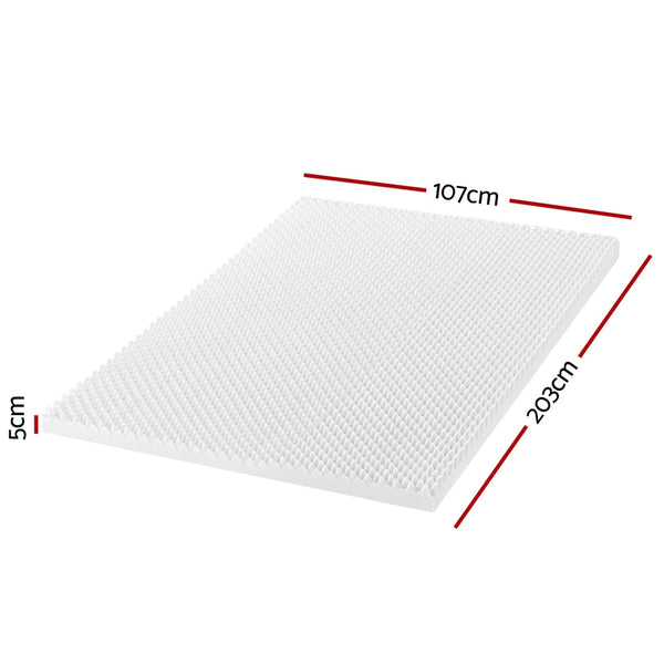 Giselle Memory Foam Mattress Topper Egg Crate 5Cm King Single Mattress Toppers & Protectors