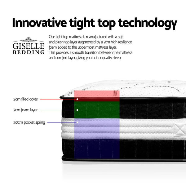 Giselle Bedding 30Cm Mattress Medium Firm King Mattresses