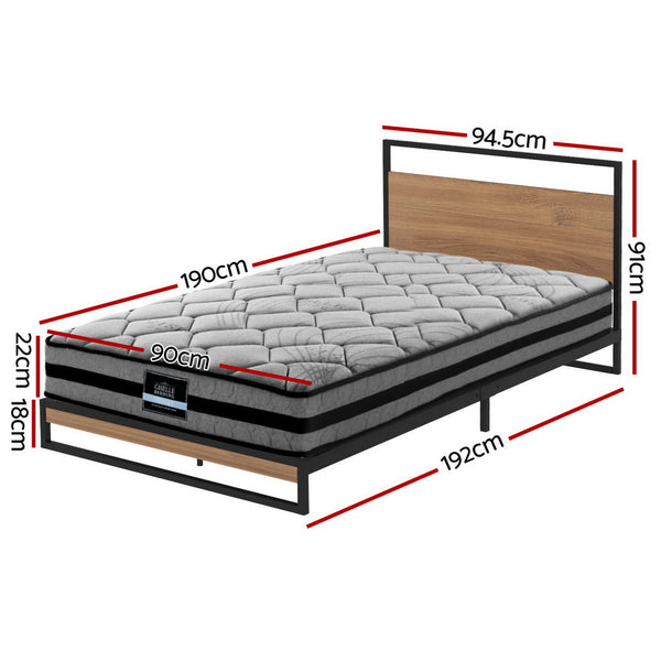Artiss Metal Single Bed Frame With Mattress For Home Furniture Single Bed Frames
