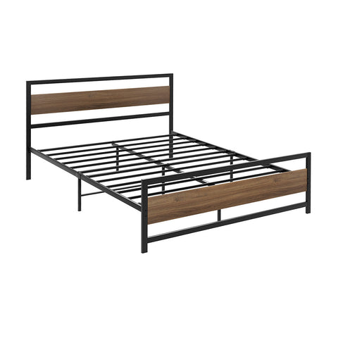 Artiss Bed Frame Double Size Metal Base Mattress Platform Foundation Black Drew Double Bed Frames