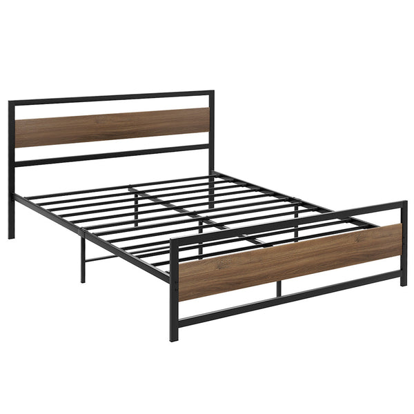 Queen Bed Frames Artiss Bed Frame Queen Size Metal Base Mattress Platform Foundation Black Drew