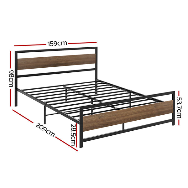 Queen Bed Frames Artiss Bed Frame Queen Size Metal Base Mattress Platform Foundation Black Drew