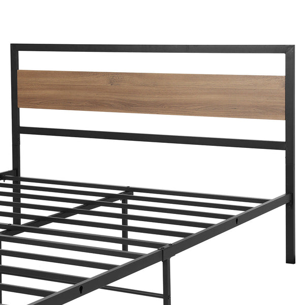 Queen Bed Frames Artiss Bed Frame Queen Size Metal Base Mattress Platform Foundation Black Drew