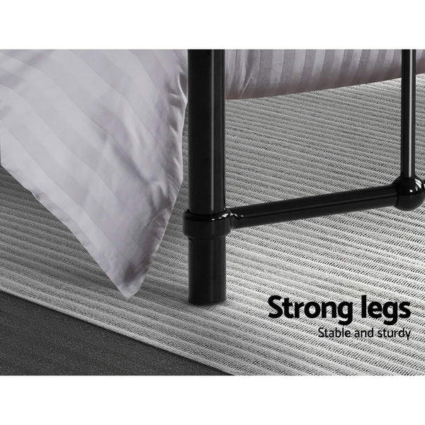 Artiss Bed Frame Metal Leo King Single(Black) King Single Bed Frames