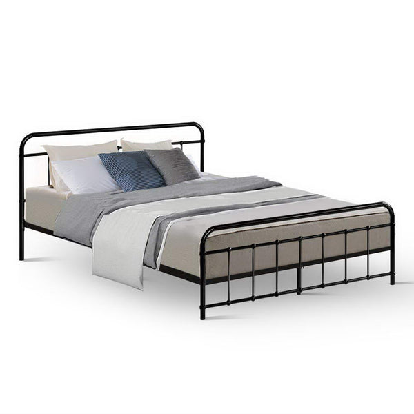 Artiss Bed Frame Metal Leo King Single(Black) King Single Bed Frames