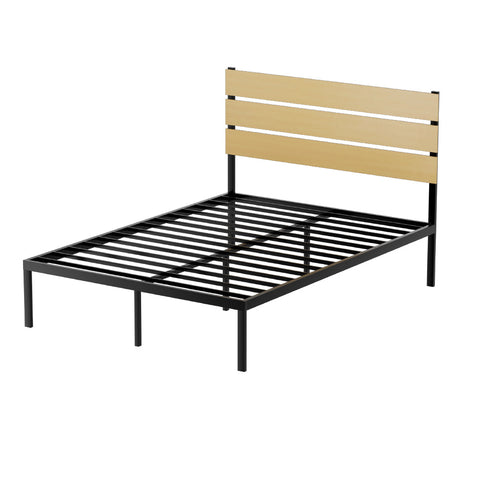 Artiss Bed Frame Double Size Metal Base Mattress Platform Foundation Black Paula Double Bed Frames