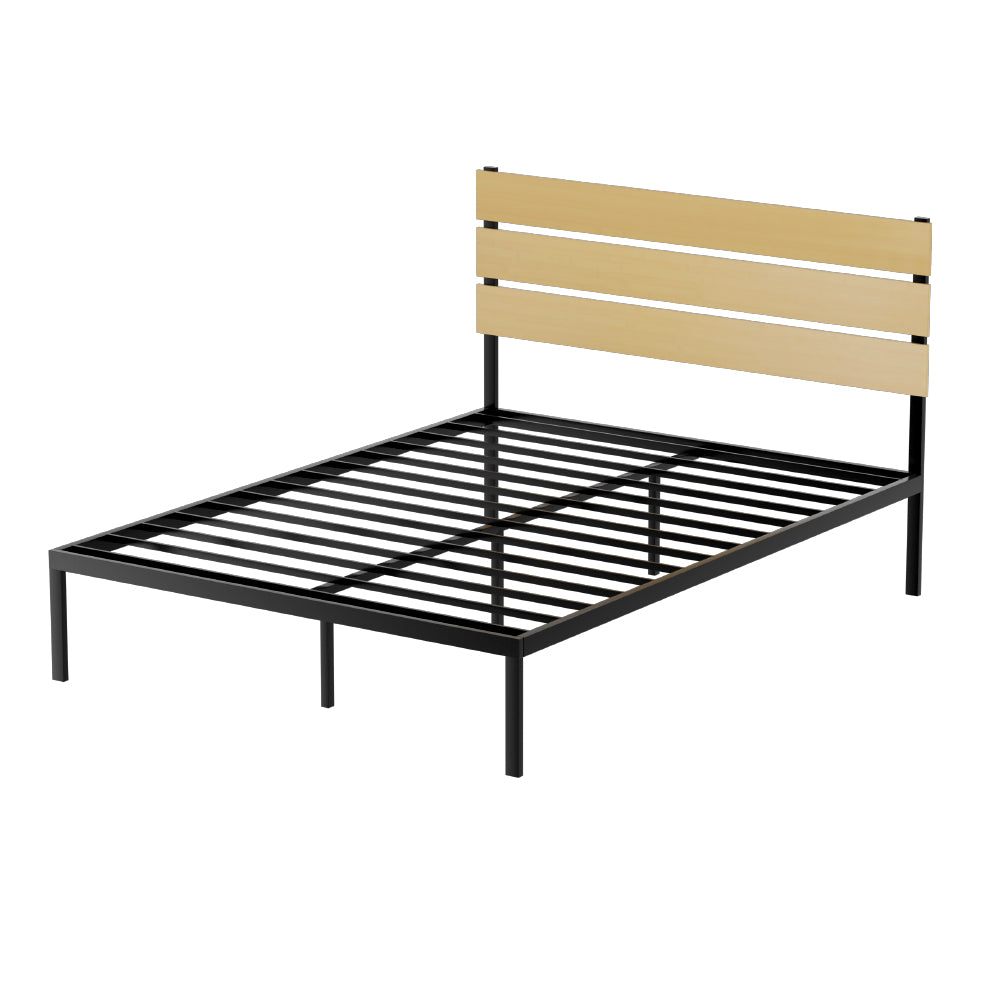 Artiss Bed Frame Queen Size Metal Base Mattress Platform Foundation Black Paula Queen Bed Frames