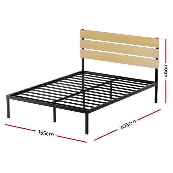 Artiss Bed Frame Queen Size Metal Base Mattress Platform Foundation Black Paula Queen Bed Frames