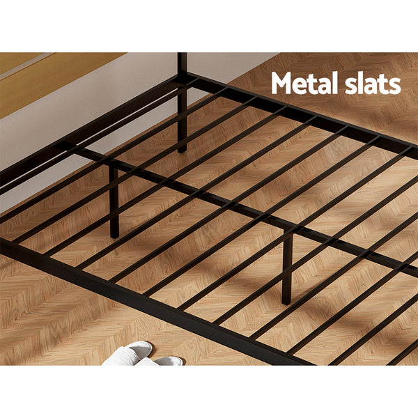 Artiss Bed Frame Queen Size Metal Base Mattress Platform Foundation Black Paula Queen Bed Frames