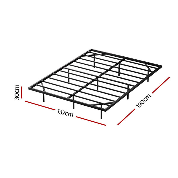 Artiss Double Bed Framefloating Metal With Smart Led Lights Sturdy Platform Base Silent Design Tool Free Assembly 300Kg Capacity For Home/Hotel/Master