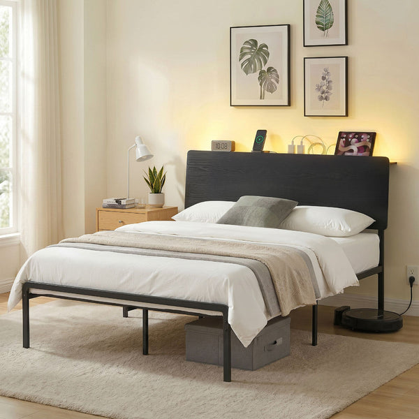 Artiss Queen Bed Frame With Led & Charging Station Queen Bed Frames