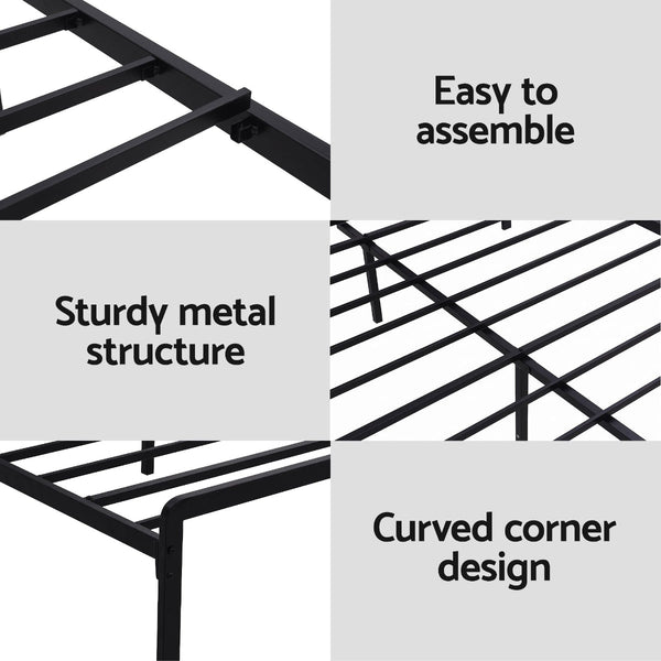 Artiss Queen Bed Frame With Led & Charging Station Queen Bed Frames
