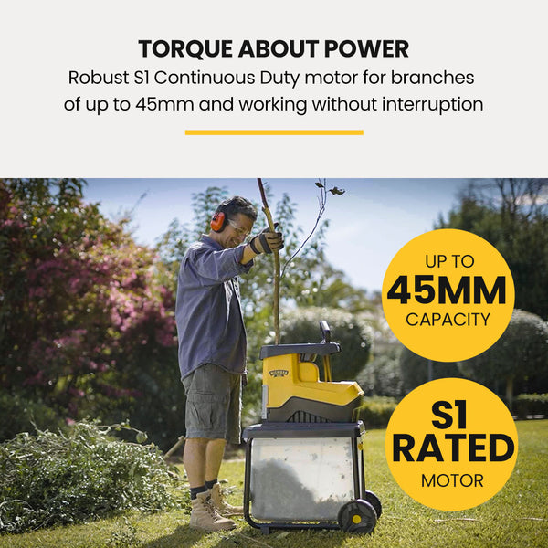 Michigan 2400W Electric Mulcher Crushing Garden Shredder Chipper Chippers Shredders Mulchers
