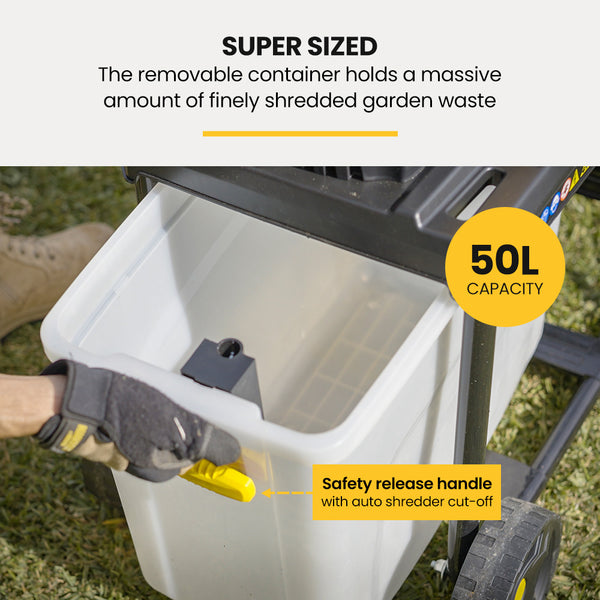 Michigan 2400W Electric Mulcher Crushing Garden Shredder Chipper Chippers Shredders Mulchers