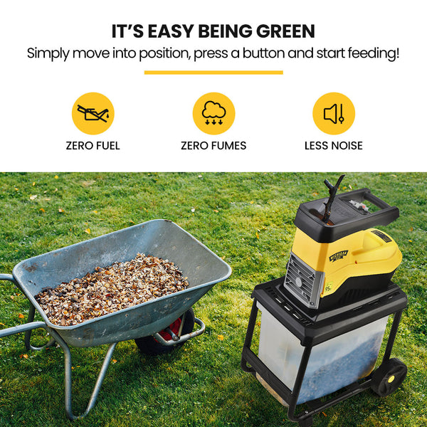 Michigan 2400W Electric Mulcher Crushing Garden Shredder Chipper Chippers Shredders Mulchers