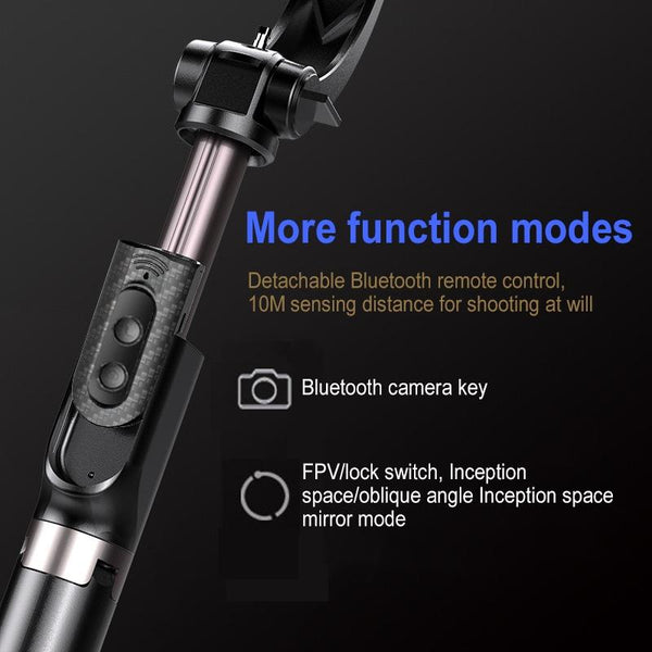 Foldable 3 In 1 Gimbal Stabilizer With Bluetooth Remote And Selfie Stick For Smartphones Selfie Sticks