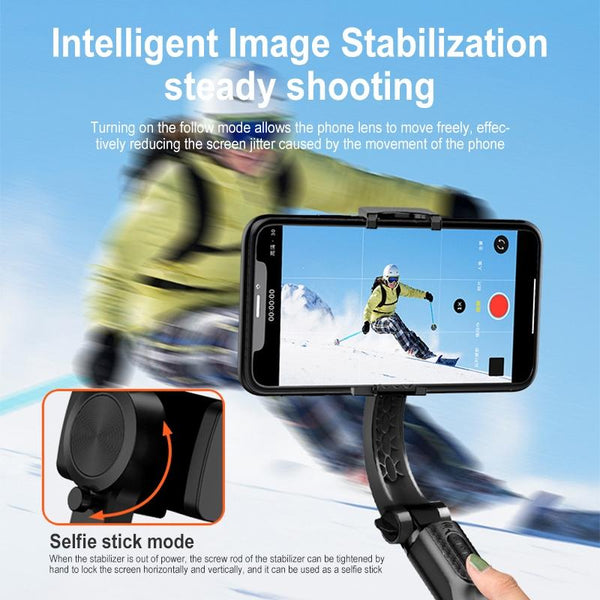 Foldable 3 In 1 Gimbal Stabilizer With Bluetooth Remote And Selfie Stick For Smartphones Selfie Sticks