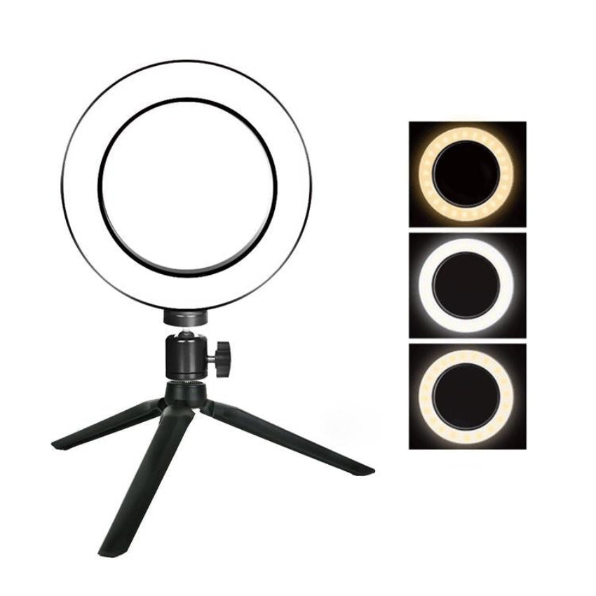 16Cm Dimmable Led Selfie Ring Light With Tripod Stand Selfie Lights