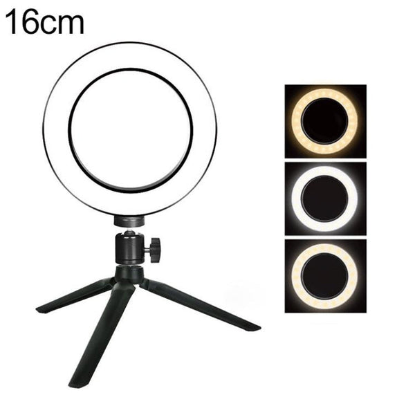 16Cm Dimmable Led Selfie Ring Light With Tripod Stand Selfie Lights