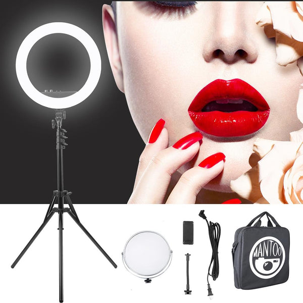 18 Inch Two Colour Dimmable Ring Fill Light With Tripod 55 Watt Power Supply Tripods & Monopods