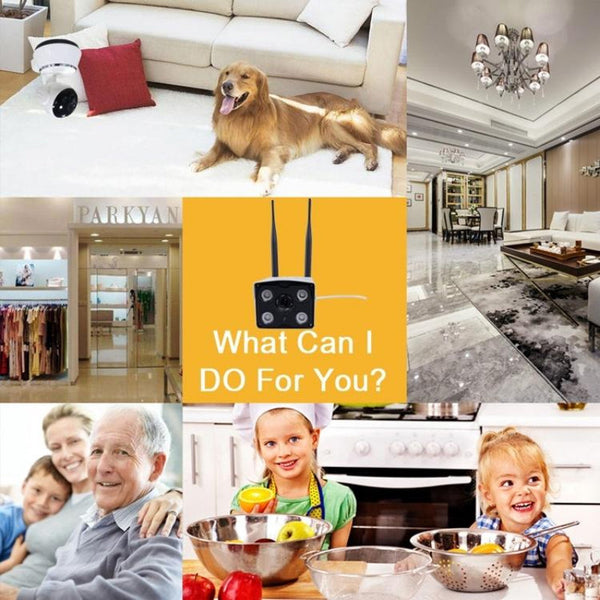Smart Wireless Wifi Camera With Infrared Night Vision 64Gb Tf Card Support Security Cameras