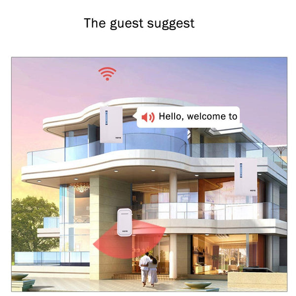 120M Range Smart Wireless Doorbell With Dual Receiver For Convenient Alerts Receivers