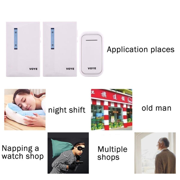 120M Range Smart Wireless Doorbell With Dual Receiver For Convenient Alerts Receivers