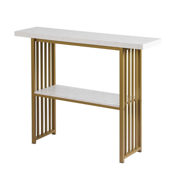 Artiss Console Table Marble Effect White&Gold Tables