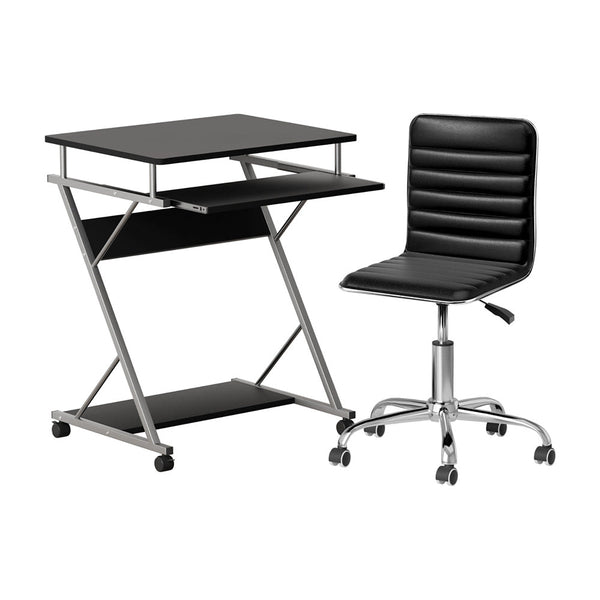 Artiss Computer Desk Office Chair Set Desks With Keyboard Shelf Try Black Home Office Desks