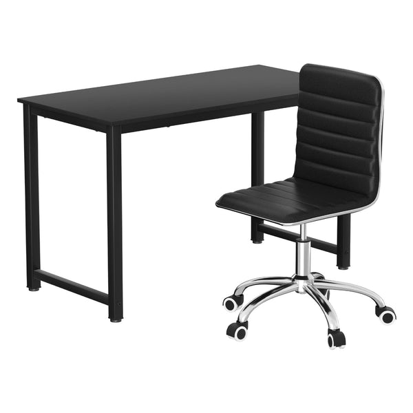 Artiss 120Cm Computer Desk And Executive Office Chairs Set Black Home Office Desks