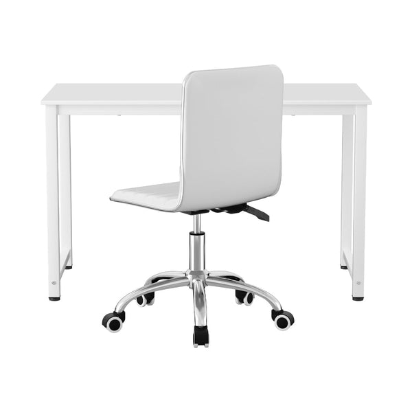 Artiss 120Cm Computer Desk With Executive Office Chairs Set In White Home Office Desks
