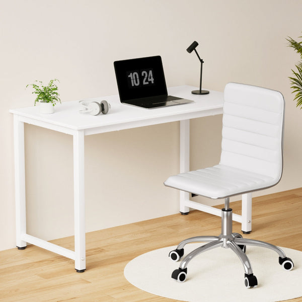 Artiss 120Cm Computer Desk With Executive Office Chairs Set In White Home Office Desks