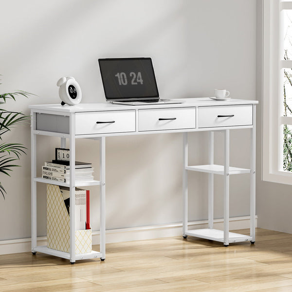 Home Office Desks Artiss Computer Desk Drawer Shelves Study Table 120Cm White