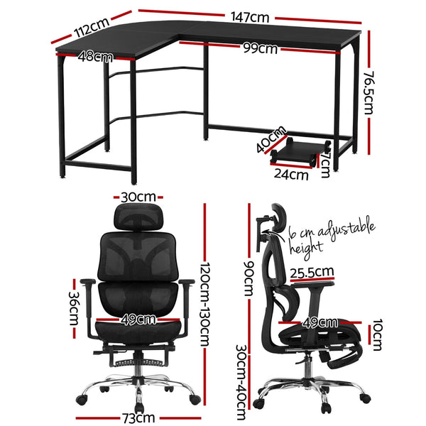 Artiss L Shape Computer Desk Ergonomic Home Office Furniture Home Office Desks